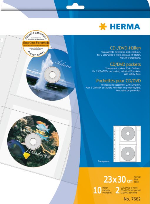 HERMA 7682 CD/DVD POCKETS A4